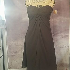 Bill Levkoff Brown Strapless Bridesmaid Dress